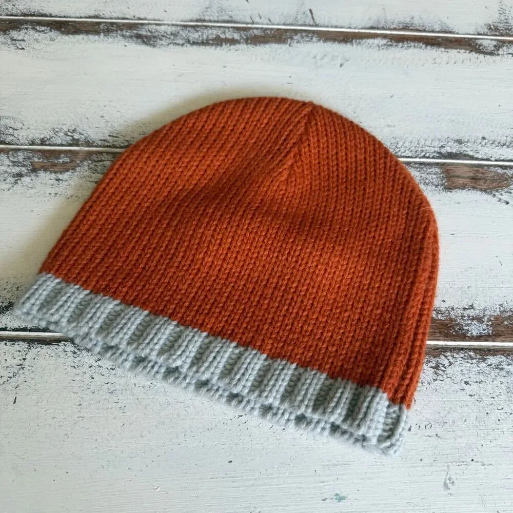 Harley Davidson orange cream knit hat unisex one size 8x8” NWOT